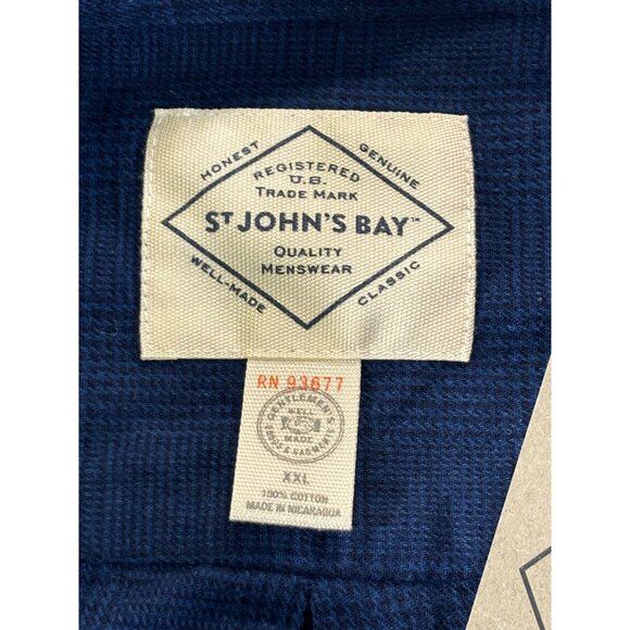 St. John's Bay Shirt Men's XXL Blue Classic Fit Long Sleeve Button Down NWT - Picture 3 of 9